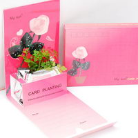 Květiny a bylinky v papírové dárkové kartičce s potiskem - motiv láska