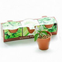Rostlinky ovoce a zelenina v plastovém květináči s potiskem - vanilka